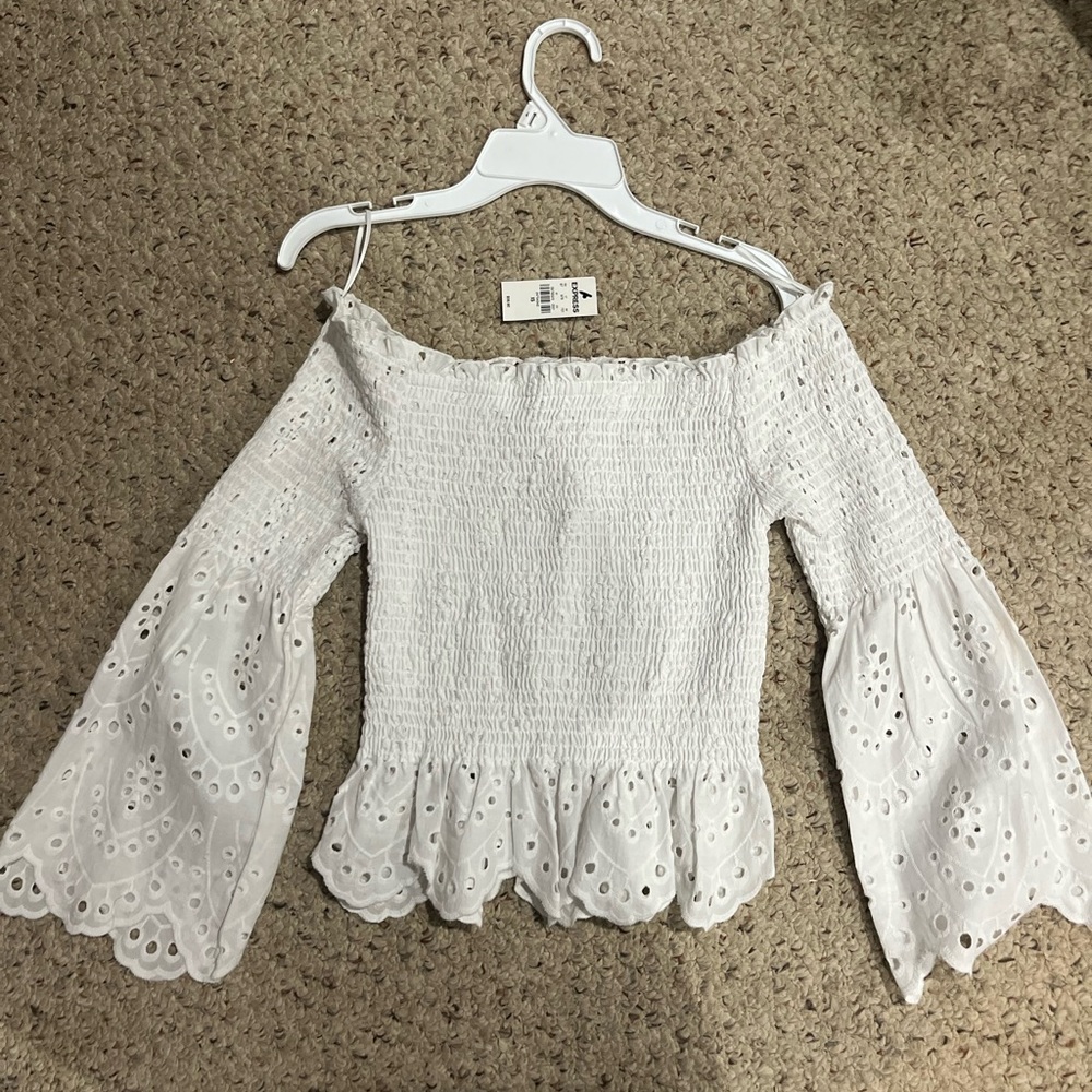 White off the shoulder top
